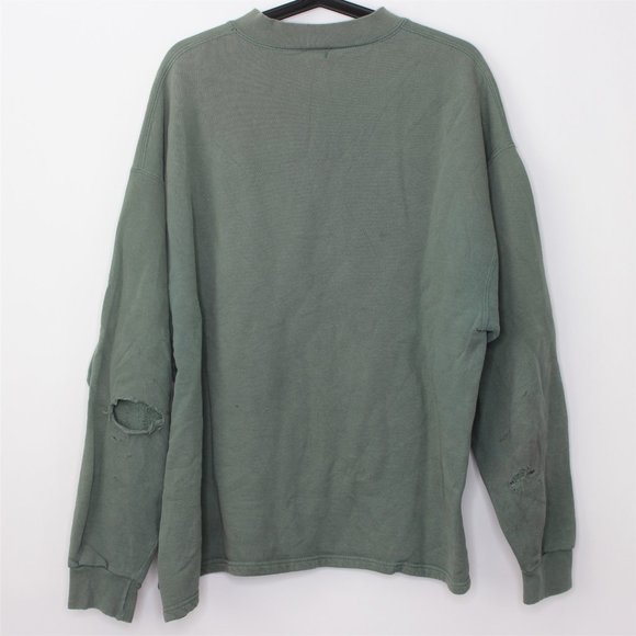 VTG Nike Side Swoosh Faded Olive Sweatshirt J274 - Picture 6 of 7